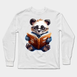 Panda with Book Long Sleeve T-Shirt